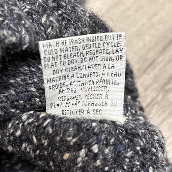 One on One Fair Isle Sweater Jacket Womens Medium Gray Blue Fleck Zip Cardigan - Picture 9 of 9